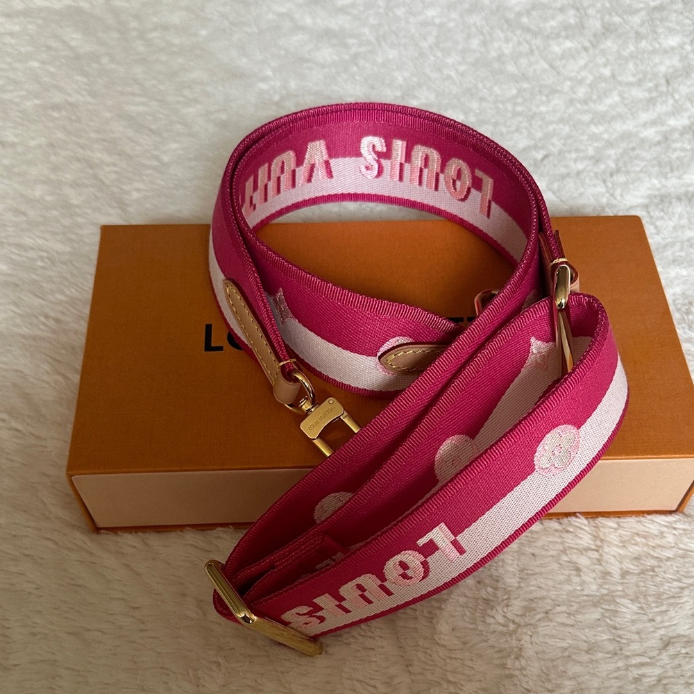 Louis Vuitton Pink and White Adjustable Strap